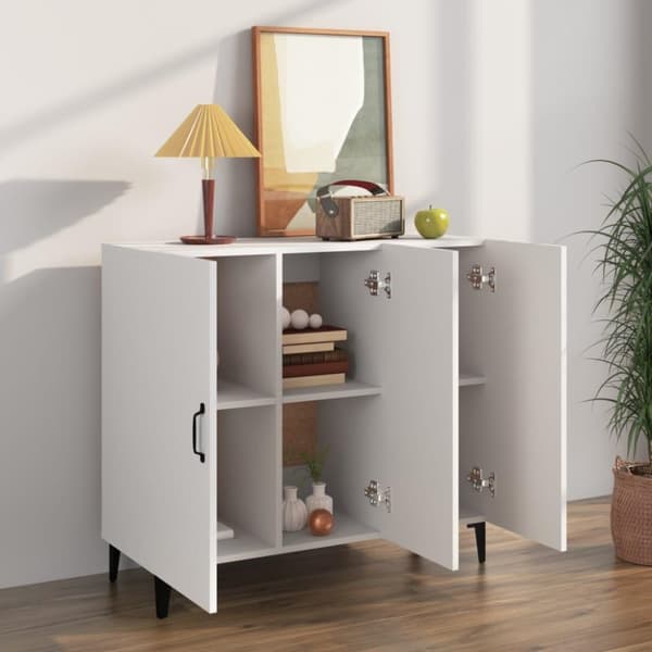 vidaXL Skänk vit 90x34x80 cm konstruerat trä