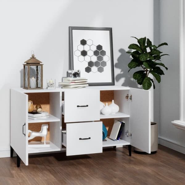 vidaXL Skjenk hvit 100x36x60 cm konstruert tre