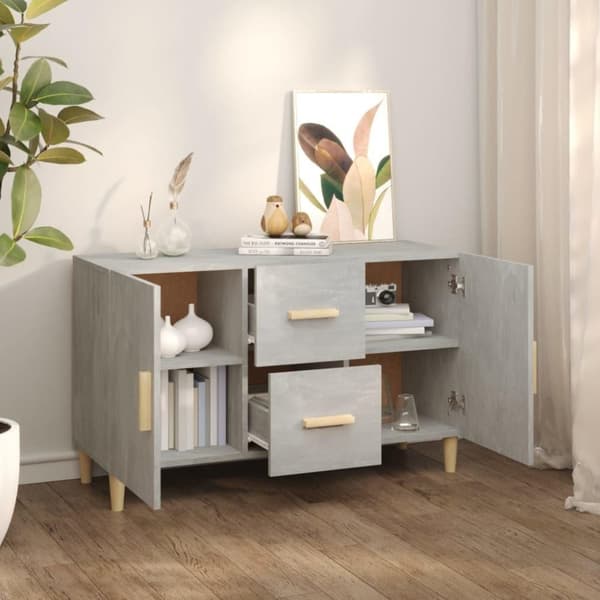 vidaXL Skänk betonggrå 100x36x60 cm konstruerat trä