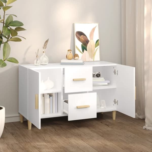 vidaXL Skänk vit 100x36x60 cm konstruerat trä