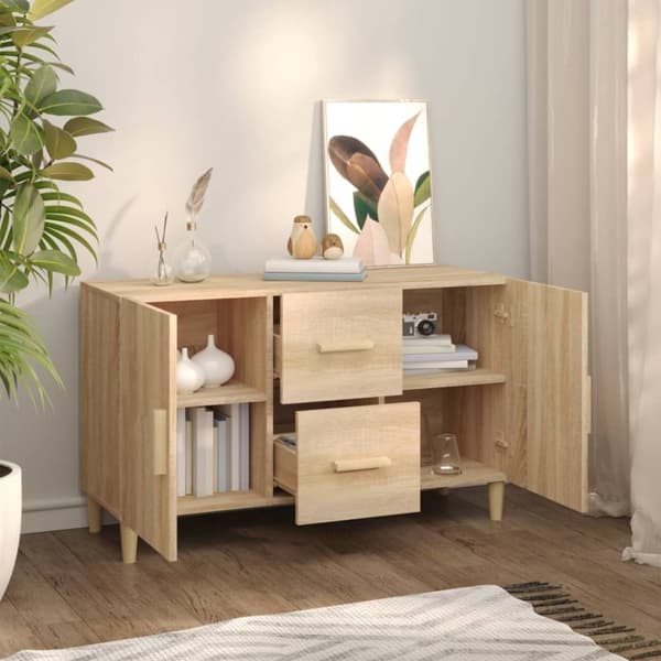 vidaXL Skjenk sonoma eik 100x36x60 cm konstruert tre