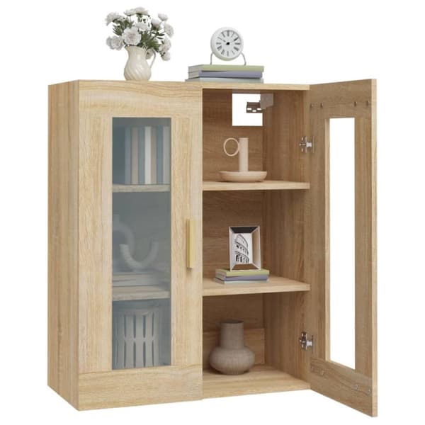 vidaXL Hengende veggskap sonoma eik 69,5x34x90 cm
