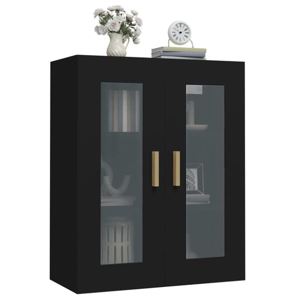 vidaXL Hengende veggskap svart 69,5x34x90 cm
