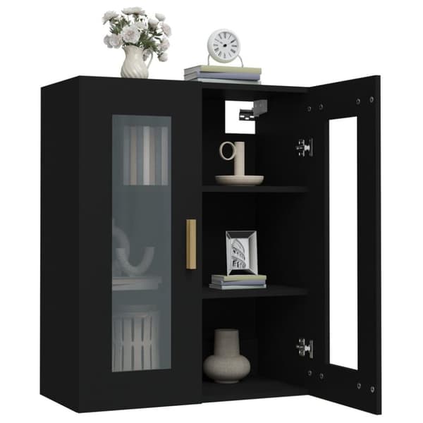 vidaXL Hengende veggskap svart 69,5x34x90 cm