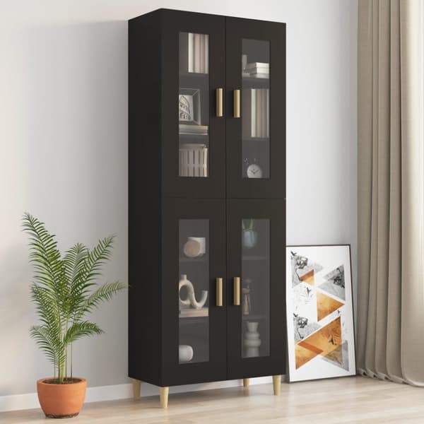vidaXL Hengende veggskap svart 69,5x34x90 cm