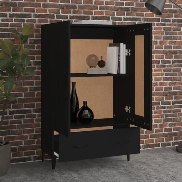 vidaXL Highboard svart 70x31x115 cm konstruert tre