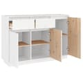 Miniatyrbild 6 av 11: vidaXL Skänk vit 110x34x75 cm massiv furu
