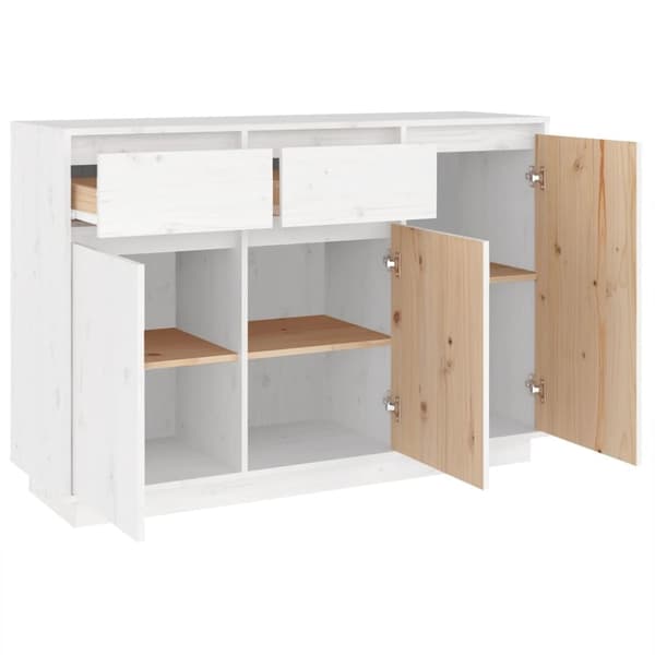 vidaXL Skänk vit 110x34x75 cm massiv furu