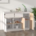 Miniatyrbild 8 av 11: vidaXL Skänk vit 110x34x75 cm massiv furu