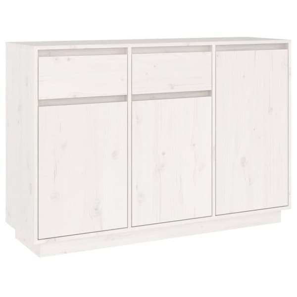 vidaXL Skjenk hvit 110x34x75 cm heltre furu
