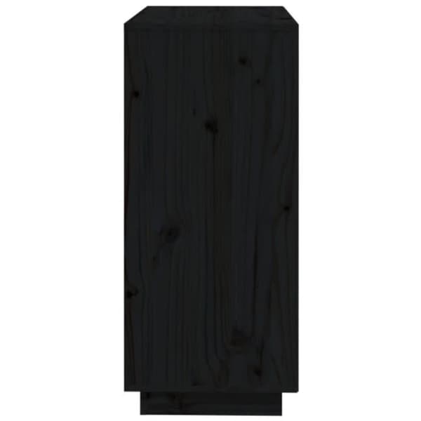 vidaXL Skjenk svart 74x35x80 cm heltre furu