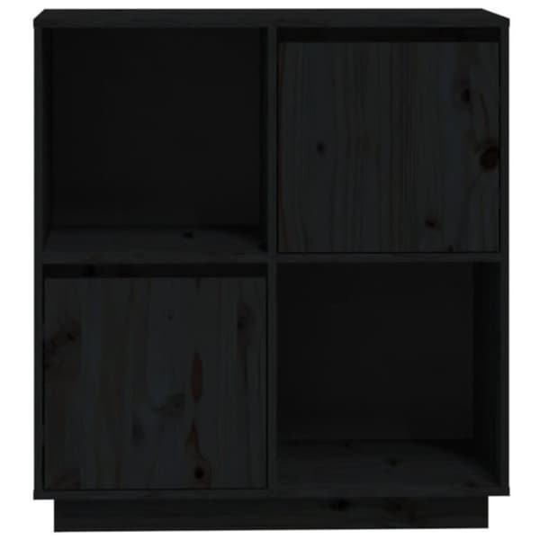 vidaXL Skjenk svart 74x35x80 cm heltre furu