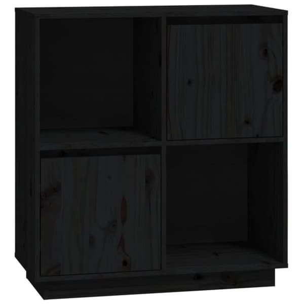 vidaXL Skjenk svart 74x35x80 cm heltre furu