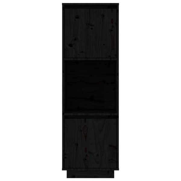 vidaXL Highboard svart 38x35x117 cm heltre furu