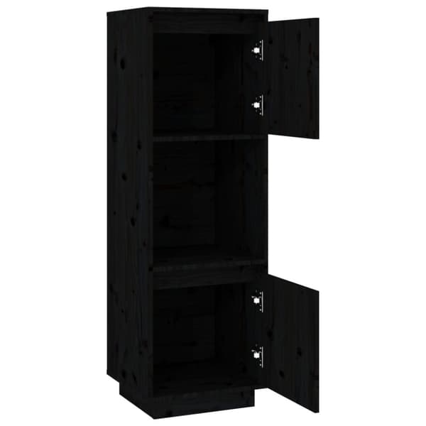 vidaXL Highboard svart 38x35x117 cm heltre furu