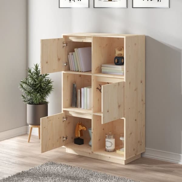 vidaXL Highboard 74x35x117 cm heltre furu