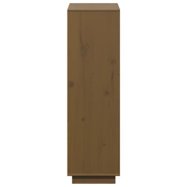 vidaXL Vitrinskåp honungsbrun 74x35x117 cm massiv furu