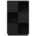 Miniatyrbilde 7 av 11: vidaXL Highboard svart 74x35x117 cm heltre furu