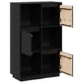 Miniatyrbilde 8 av 11: vidaXL Highboard svart 74x35x117 cm heltre furu