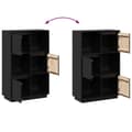 Miniatyrbilde 11 av 11: vidaXL Highboard svart 74x35x117 cm heltre furu