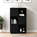 Miniatyrbilde 2 av 11: vidaXL Highboard svart 74x35x117 cm heltre furu