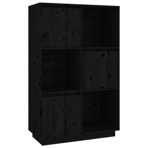 vidaXL Highboard svart 74x35x117 cm heltre furu