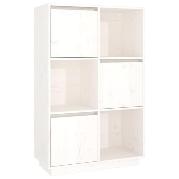 vidaXL Highboard hvit 74x35x117 cm heltre furu