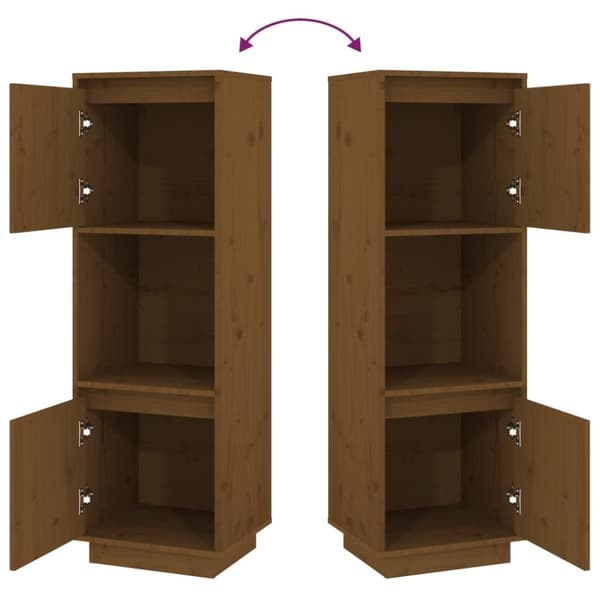 vidaXL Highboard honningbrun 38x35x117 cm heltre furu