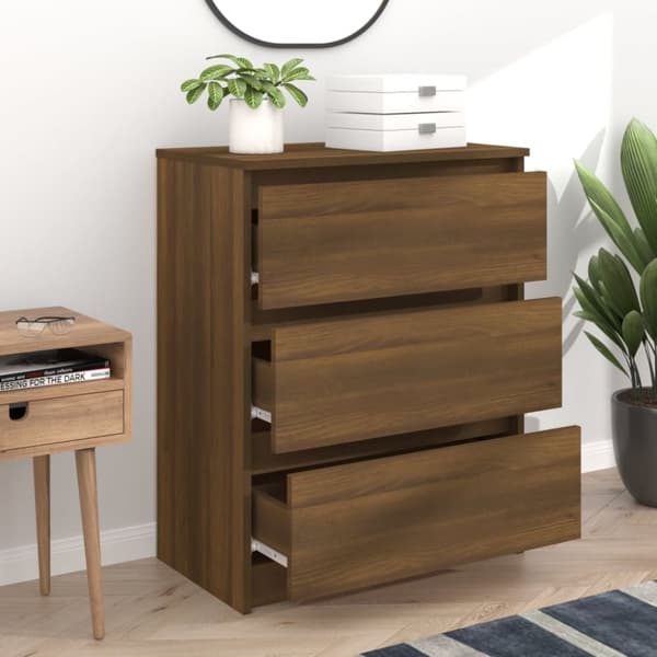 vidaXL Byrå brun ek 60x35x76 cm konstruerat trä