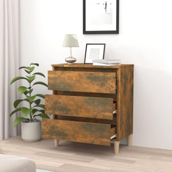 vidaXL Skjenk røkt eik 60x35x69 cm konstruert tre