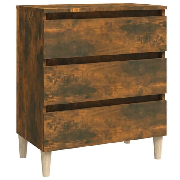 vidaXL Skjenk røkt eik 60x35x69 cm konstruert tre