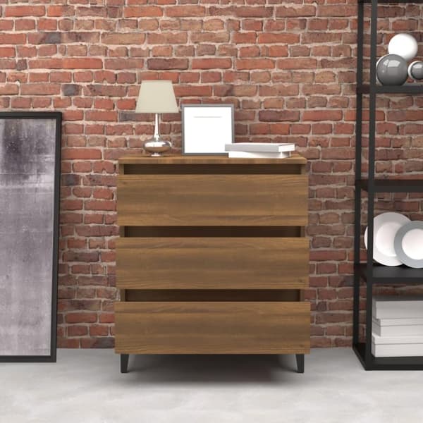 vidaXL Skjenk brun eik 60x35x69 cm konstruert tre