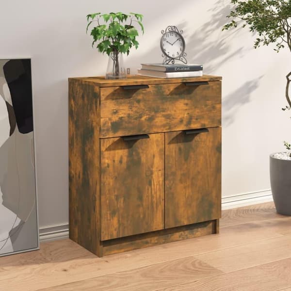 vidaXL Skänk rökfärgad ek 60x30x70 cm konstruerat trä