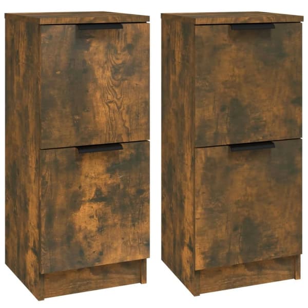 vidaXL Skjenker 2 stk røkt eik 30x30x70 cm konstruert tre