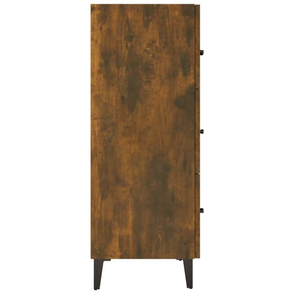 vidaXL Skänk rökfärgad ek 69,5x34x90 cm konstruerat trä