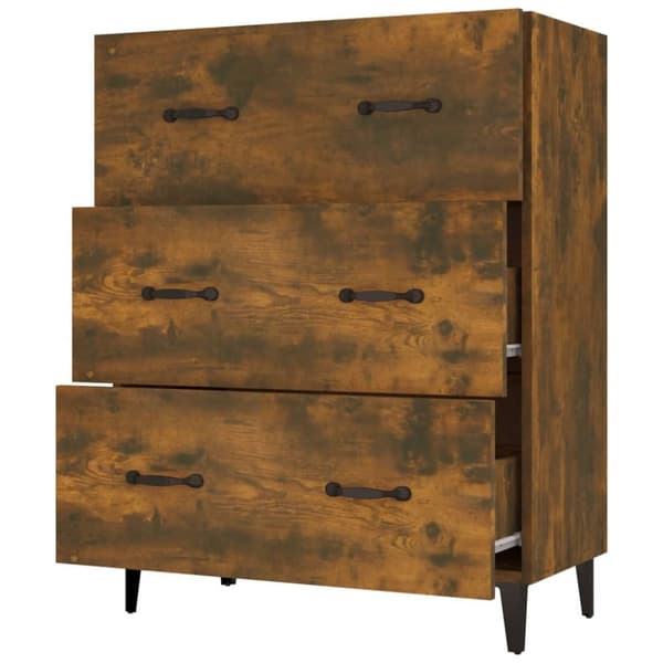 vidaXL Skänk rökfärgad ek 69,5x34x90 cm konstruerat trä