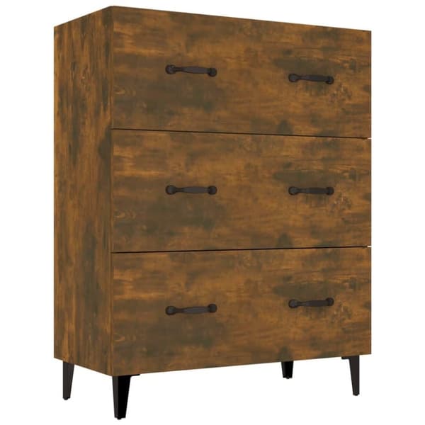vidaXL Skänk rökfärgad ek 69,5x34x90 cm konstruerat trä