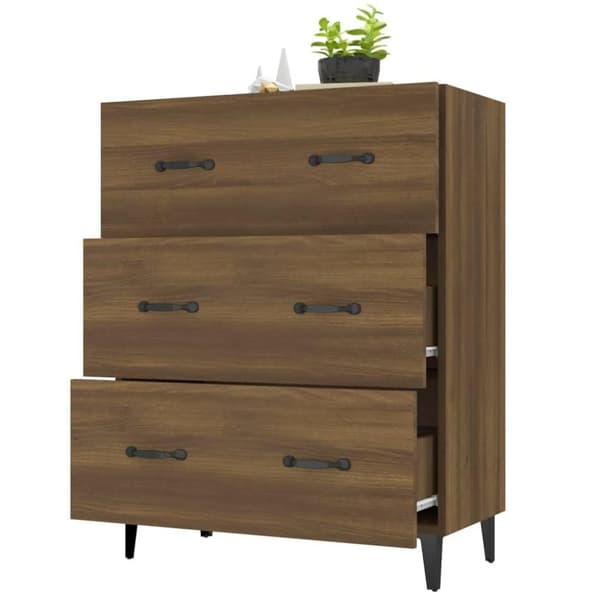 vidaXL Skänk brun ek 69,5x34x90 cm konstruerat trä