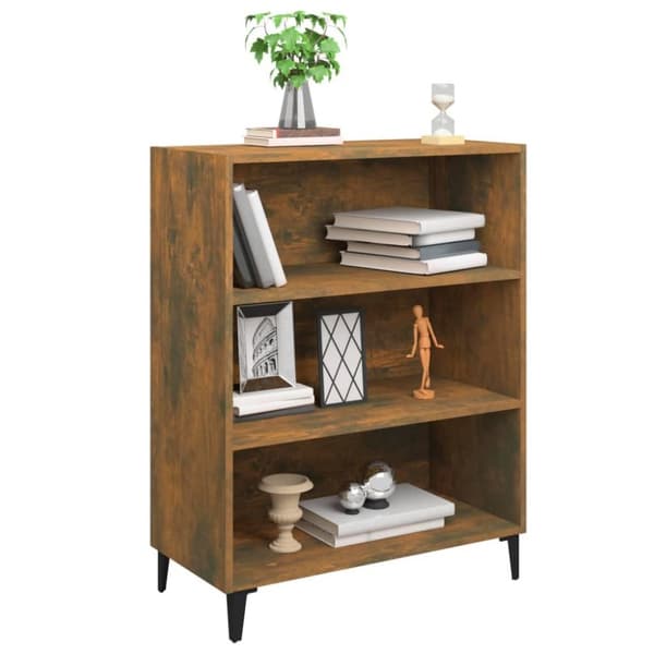 vidaXL Skjenk røkt eik 69,5x32,5x90 cm konstruert tre