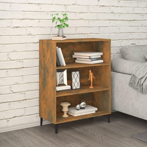vidaXL Skjenk røkt eik 69,5x32,5x90 cm konstruert tre