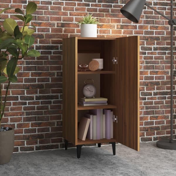 vidaXL Skjenk brun eik 34,5x34x90 cm konstruert tre