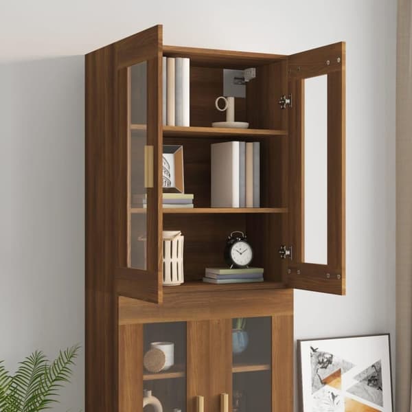 vidaXL Hengende veggskap brun eik 69,5x34x90 cm