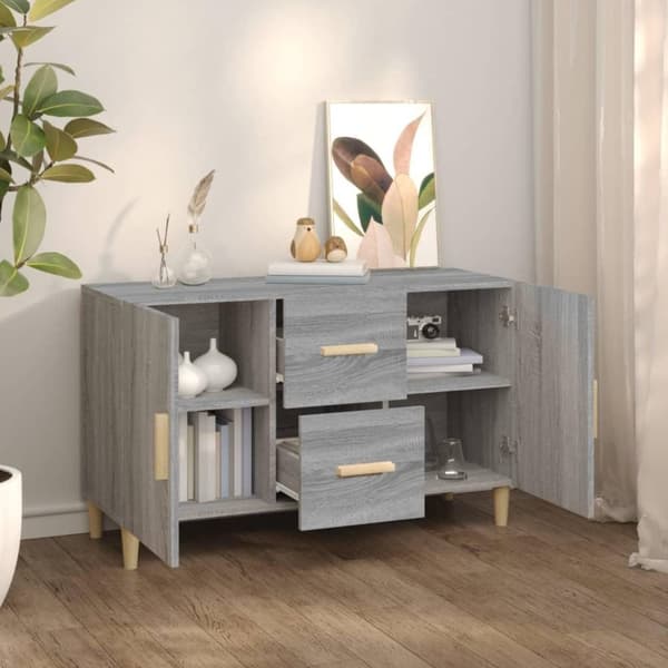 vidaXL Skjenk grå sonoma 100x36x60 cm konstruert tre