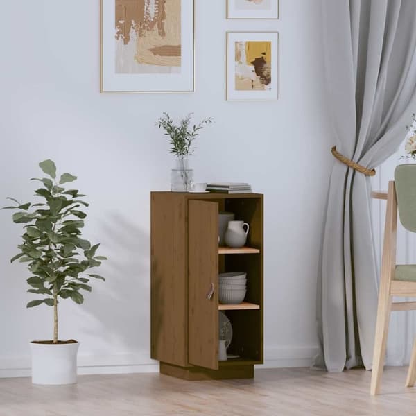 vidaXL Skjenk honningbrun 34x40x75 cm heltre furu