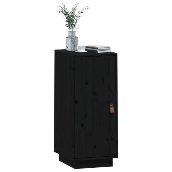 vidaXL Skåp svart 34x40x75 cm massiv furu