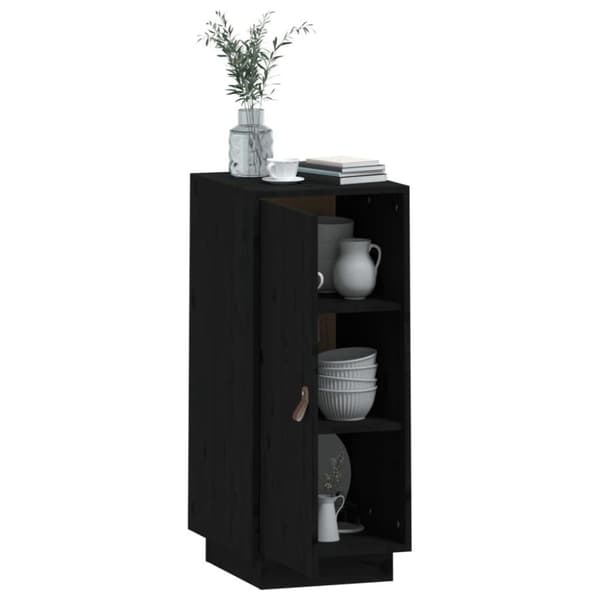 vidaXL Skåp svart 34x40x75 cm massiv furu