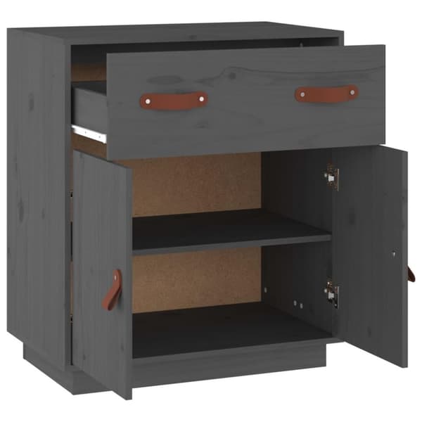 vidaXL Skjenk grå 65,5x40x75 cm heltre furu