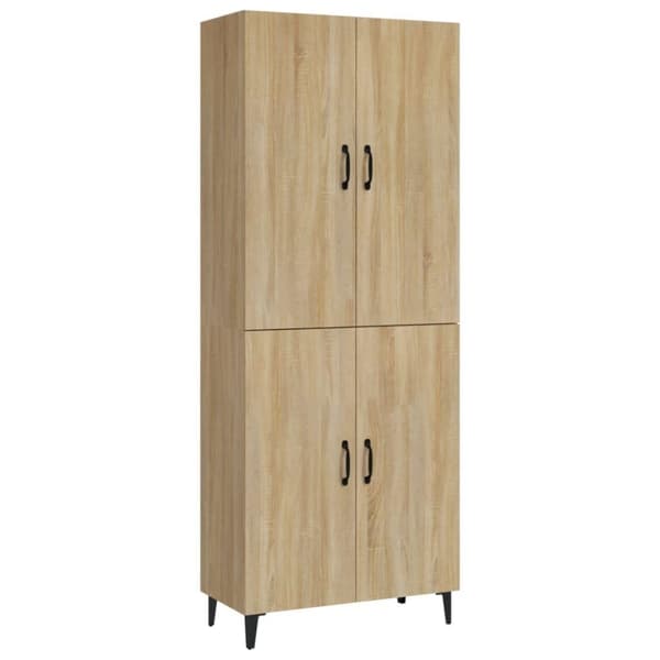 vidaXL Highboard sonoma eik 70x34x180 cm konstruert tre