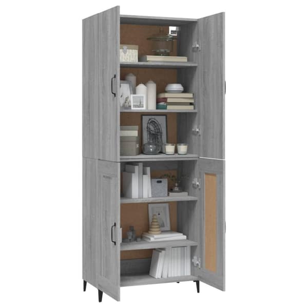 vidaXL Highboard grå sonoma 70x34x180 cm konstruert tre