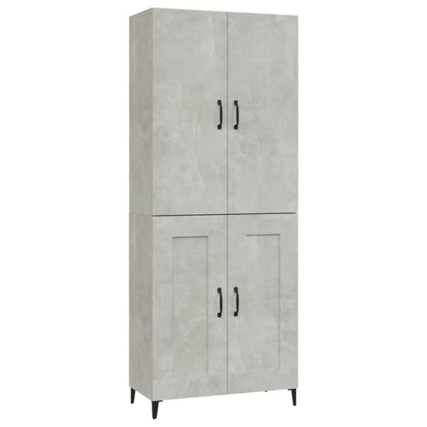 vidaXL Highboard betonggrå 70x34x180 cm konstruert tre